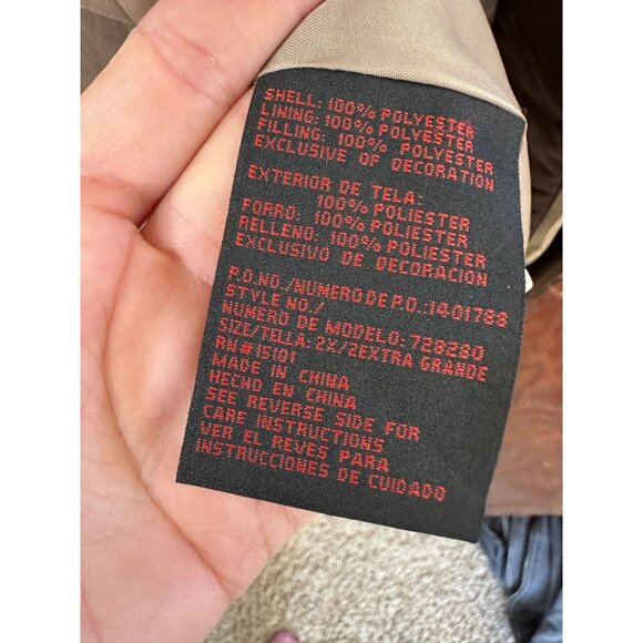 Weather Tamer womens Tan Jacket 2x quilted collared zipper‎ pockets polyester - Picture 4 of 7